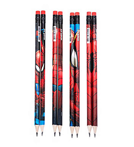 Lápis Preto Com Borracha Homem Aranha Molin