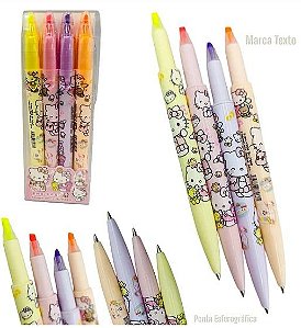 Marca texto hello kitty  com caneta