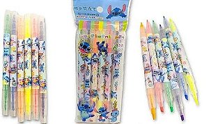 Marca Texto Duas Pontas Stitch 6 Cores