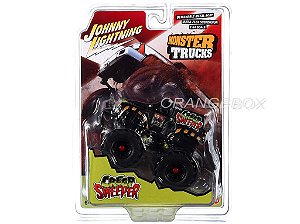 Creep Sweeper Monster Trucks 1:64 Johnny Lightning 2022 Preto
