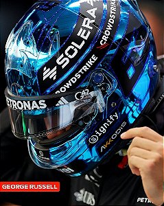 Capacete George Russell Mercedes AMG F1 Singapore GP 2025 1:5 Spark