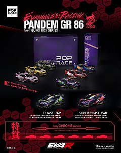 Toyota GR86 Pandem Evangelion Racing 1:64 POP RACE (Box 36 Peças)