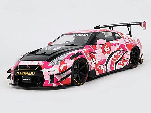 *** PRÉ-ORDER *** Nissan GT-R (R35) LBWK Liberty Walk Body Kit 2.0 PINK CAMO 2025 1:18 Solido