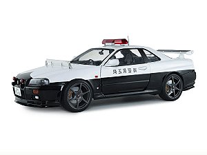 Nissan Skyline GT-R (BNR34) Japanese Police 1999 1:18 Solido