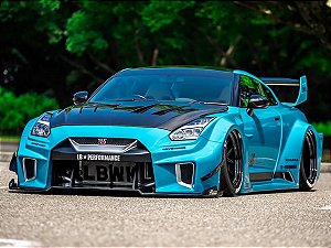 *** PRÉ-ORDER *** Nissan GT-R (R35) Liberty Walk Silhouette Body Kit 2025 1:18 Solido Azul