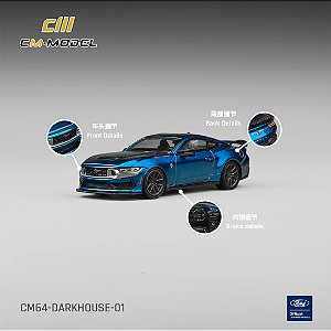 *** PRÉ-ORDER *** Ford Mustang DarkHorse 1:64 CM Model Azul