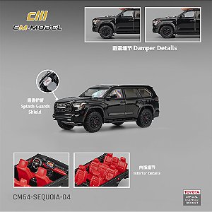 *** PRÉ-ORDER *** Toyota Sequoia TRD 1:64 CM Model Preto