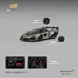 *** PRÉ-ORDER *** McLaren Senna GTR 1:64 CM Model Prata