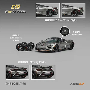 *** PRÉ-ORDER *** McLaren 765LT 1:64 CM Model Cinza