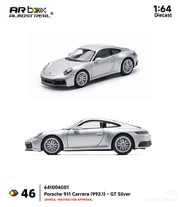 *** PRÉ-ORDER *** Porsche 911 Carrera GT (992.1) 1:64 ARbox Prata