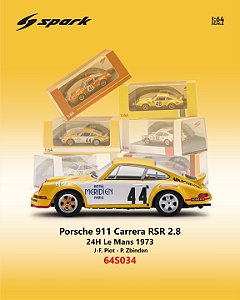 *** PRÉ-ORDER *** Porsche 911 Carrera RSR 2.8 No.44 24H Le Mans 1973 1:64 Spark
