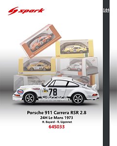 *** PRÉ-ORDER *** Porsche 911 Carrera RSR 2.8 No.78 Le Mans 1973 1:64 Spark