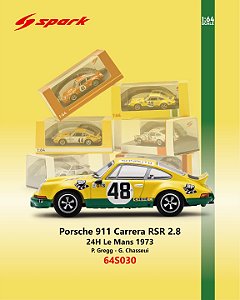 *** PRÉ-ORDER *** Porsche 911 Carrera RSR 2.8 No.48 24H Le Mans 1973 1:64 Spark