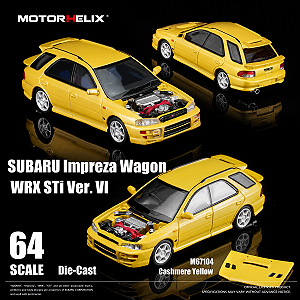 *** PRÉ-ORDER *** Subaru lmpreza Wagon WRX STi Ver VI 1:64 MOTORHELIX Amarelo