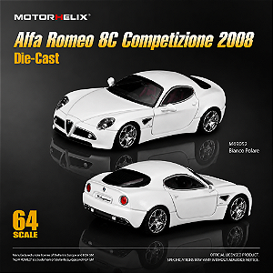 *** PRÉ-ORDER *** Alfa Romeo 8C Competizione 2008 1:64 MOTORHELIX Branco