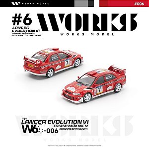 *** PRÉ-ORDER *** Lancer Evolution VI 2001 WRC Tommi Mäkinen Rallye Catalunya 1:64 Works Model