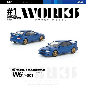 *** PRÉ-ORDER *** Subaru Impreza 22B STi 1:64 Works Model Azul