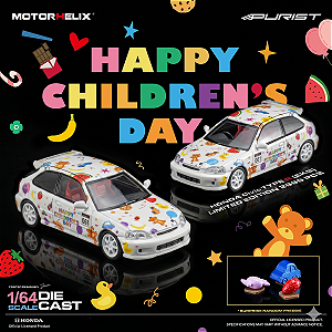 *** PRÉ-VENDA *** Honda Civic Type R EK9 Happy Children's Day EXCLUSIVO 1:64 MOTORHELIX