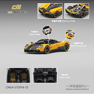 *** PRÉ-ORDER *** Pagani Utopia 1:64 CM Model Amarelo