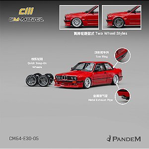 *** PRÉ-ORDER *** Pandem M3 E30 1:64 CM Model Vermelho