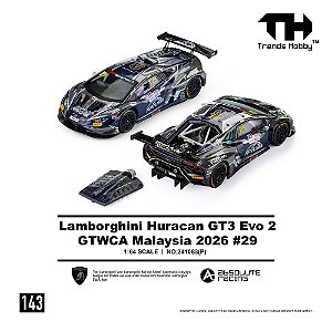 *** PRÉ-ORDER *** Lamborghini Huracan GT3 EVO - GTWCA Malaysia 2026 #29 1:64 Trends Hobby