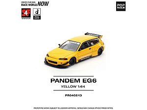 Honda Civic EG6 Pandem Body Kit S4F MIAS 2025 Exclusive 1:64 POP RACE Amarelo