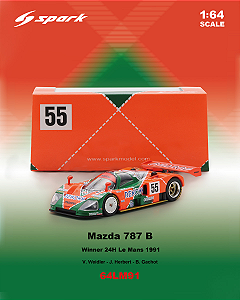 *** PRÉ-ORDER *** Mazda 787B No.55 Winner 24Hs Le Mans 1991 1:64 Spark
