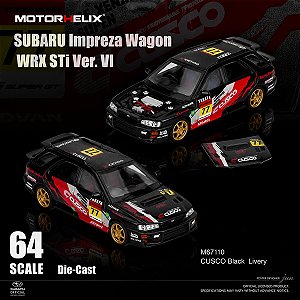 *** PRÉ-ORDER *** Subaru lmpreza Wagon WRX STi Ver VI 1:64 MOTORHELIX Preto