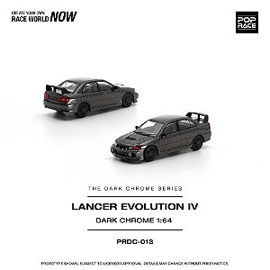 *** PRÉ-ORDER *** Lancer Evolution IV 1:64 POP RACE Dark Chrome QTD3