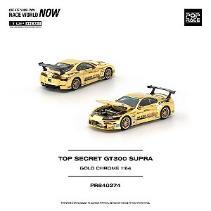 *** PRÉ-ORDER *** Supra GT300 TOP SECRET GOLD CHROME 1:64 POP RACE QTD3
