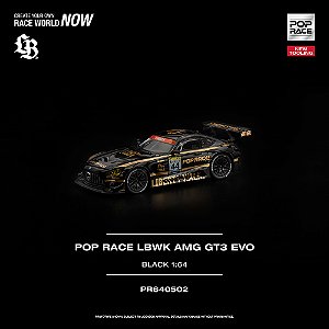 *** PRÉ-ORDER *** POP RACE LBWK AMG GT3 EVO Liberty Walk 1:64 POP RACE Black QTD3