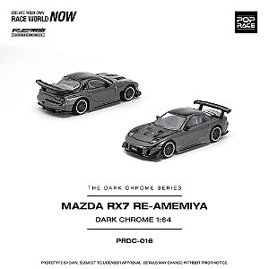 *** PRÉ-ORDER *** Mazda RX-7 RE-AMEMIYA 1:64 POP RACE Dark Chrome QTD3
