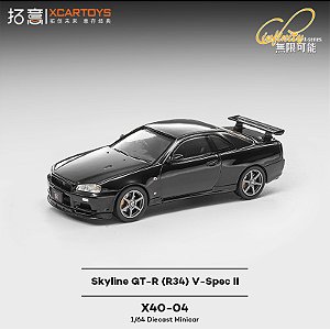 *** PRÉ-ORDER *** Skyline GT-R R34 V-SPEC II 1:64 XCARTOYS Preto QTD3