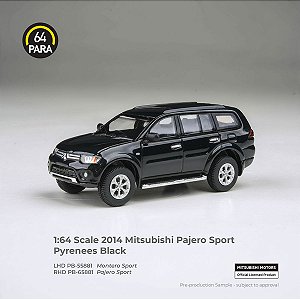 *** PRÉ-ORDER *** 2014 Mitsubishi Pajero Sport 1:64 PARA64 Preto QTD3