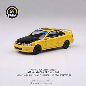 *** PRÉ-ORDER *** 1999 Honda Civic Coupe EM1 1:64 PARA64 Amarelo QTD3