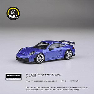 *** PRÉ-ORDER *** 2025 Porsche 911 GT3 (992.2) 1:64 PARA64 Azul QTD3