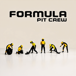 Fórmula Pit Crew Figures Team Orange 1:64 American Diorama