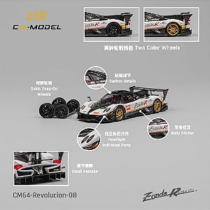 Pagani Zonda Revolucion 1:64 CM Model Branco