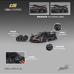 Pagani Imola 1:64 CM Model Dry Carbon Gold Wire