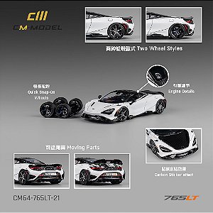 McLaren 765L 1:64 CM Model White Carbon