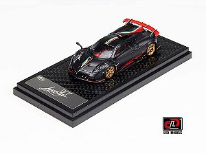 *** PRÉ-VENDA *** Pagani Imola Coupe 1:64 LCD Models Preto Carbon c/ Italian Flag PV12943