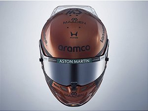 Capacete Aston Martin Aramco F1 Team Lance Stroll GP British 2026 1:5 Spark