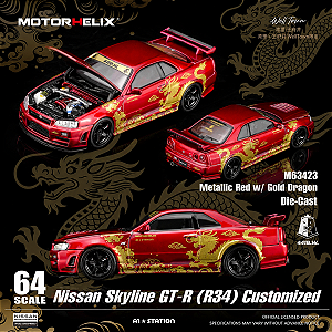 *** PRÉ-VENDA *** Nissan Skyline GTR R34 Nismo Exclusivo Beijing Wanli Wangfujing 1:64 MOTORHELIX