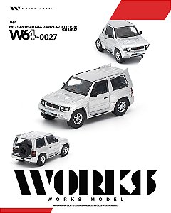 *** PRÉ-ORDER *** Mitsubishi Pajero Evolution 1:64 Works Model Prata QTD3