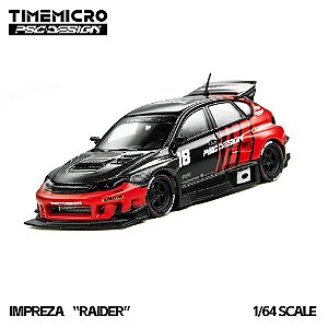 *** PRÉ-ORDER *** Impreza RAIDER Red & Black PSC Design 1:64 TimeMicro QTD2
