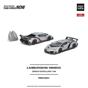 *** PRÉ-ORDER *** Lamborghini Veneno Grigio Metalluro 1:64 POP RACE QTD4