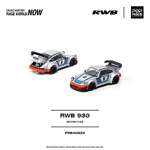 *** PRÉ-ORDER *** RWB 930 1:64 POP RACE Prata QTD3
