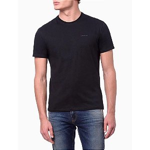 Camiseta  Calvin Klein Jeans masculina preta manga curta logo minimalista