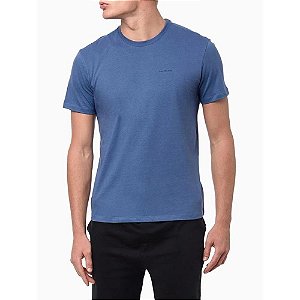 Camiseta  Calvin Klein Jeans masculina azul índigo manga curta logo minimalista