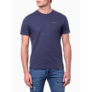 Camiseta Calvin Klein Jeans  masculina azul marinho manga curta logo minimalista